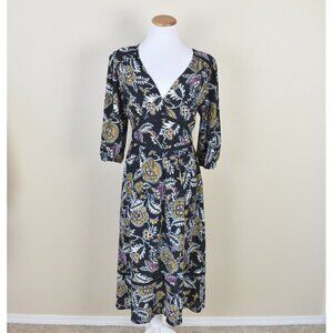 ba&sh Vienne Dress Noir Paisley Floral Midi - S